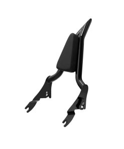 "Tio-style" Sissybar til Touring, blank sort, 09-23 mod.