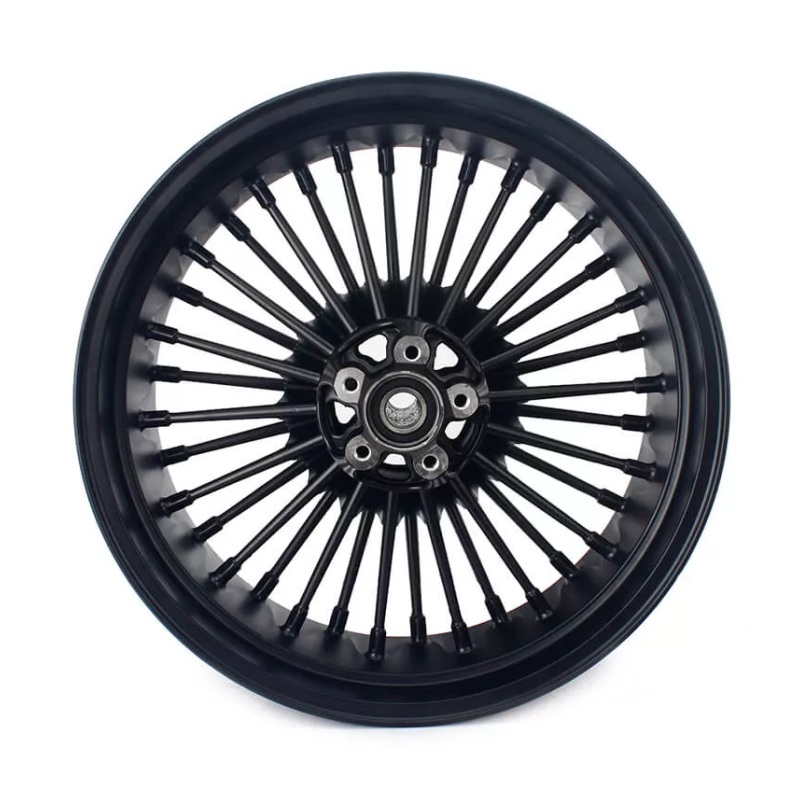 Helstøpt aluminium fat-spoke bakfelg 3,50" X 18" 00-08 mod Sort - Bilde 2