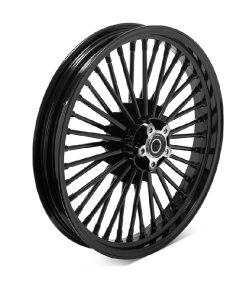 Helstøpt aluminium fat-spoke framfelg 3,50" X 21", Touring 00-08, Sort