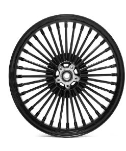 Alternative view of Helstøpt aluminium fat-spoke framfelg 3,50" X 21", Touring 00-08, Sort